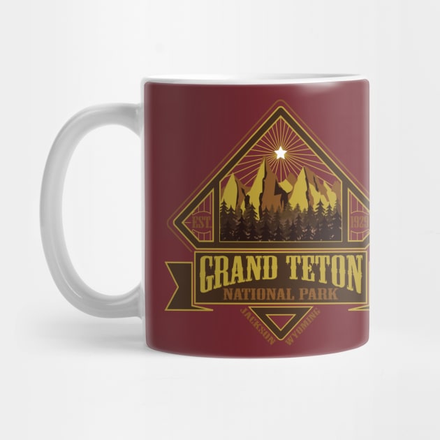 Grand Teton National Park Vintage Style Typography by LostOnTheTrailSupplyCo